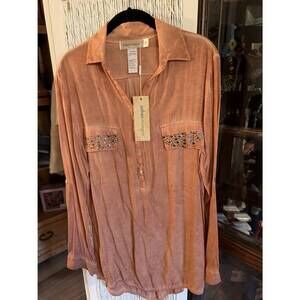 NEW URBAN MANGOZ women's long sleeve top in mocha